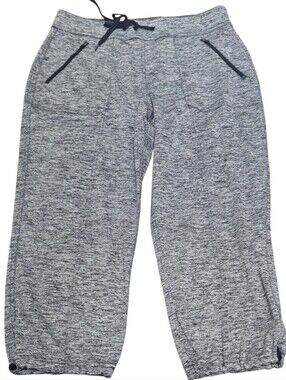 Women's Tek Gear Heather Gray Pull-On Activewear Capri Pants( Size : Medium)